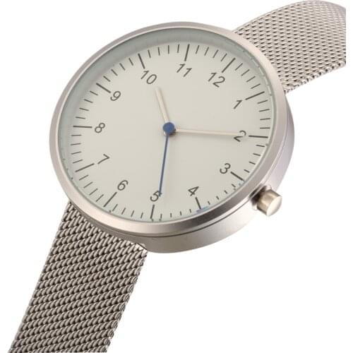 Mens watches Leather Strap Arabic Numbers Face Quartz Blue Needle