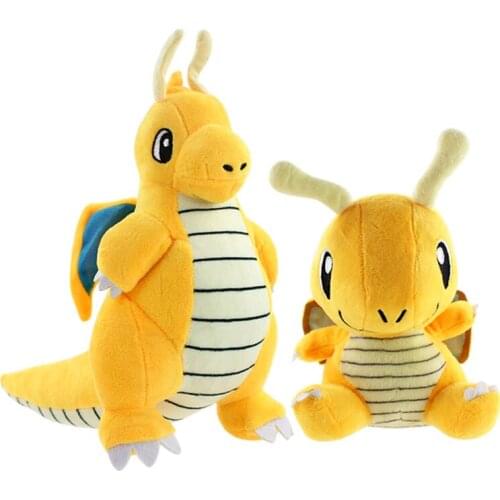 18cm 25cm Anime Dragonite Animals Dragon Dinosaur Plush Peluche Soft Stuffed Toys Kids Gifts