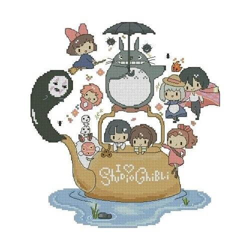 Stich Cross Stitch Kits Craft My Neighbor Totoro Series Friends 33-35 Counted cross stitch Needlework Embroidery Cross-Stitching