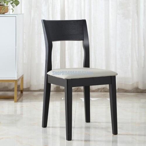 Solid Wood Dining Chair Home Modern Minimalist Minimalist Solid Wood Log Chair Nordic Restaurant Backrest Chair
