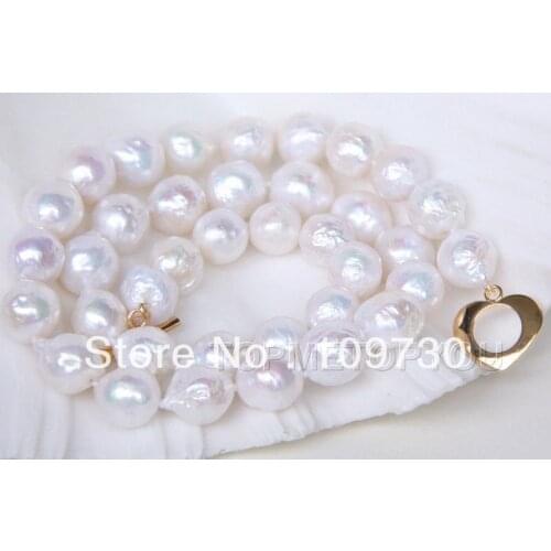 Jewelry Charming Natural 11mm white Reorn keshi pearls necklace