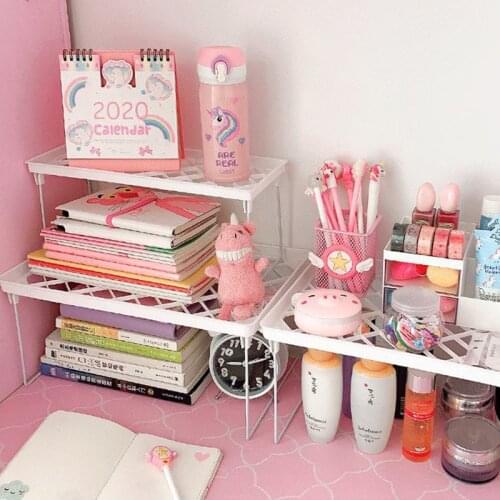 Plastic Storage Organizer Shelves Home Closet Desk Organizer Fold Stationery Storage Shelf Kitchen Organizer Rack for Fridge