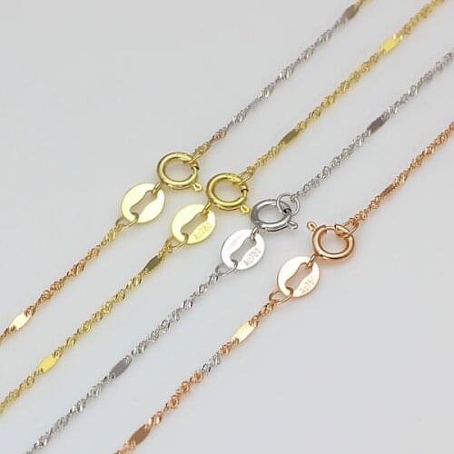 Authentic 18K Yellow Rose White Multi-tone Gold Necklace For Women Lady Girl Singapore Inter-slice Shining Fashion Necklace 2019