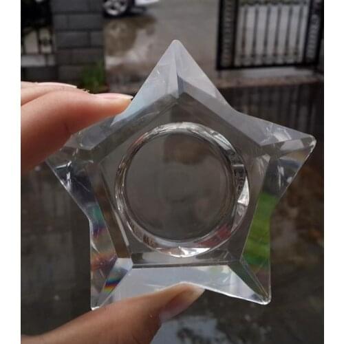 Clear Glass Star Shaped Candle Holder wedding Party Holiday DIY Decorations tealight holders Thick Glass practical favors gift
