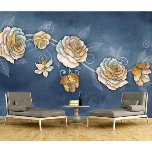 Custom photo 3d wallpaper Chinese color carved peony flower background living room decor 3d wall murals wallpaper for walls 3 d