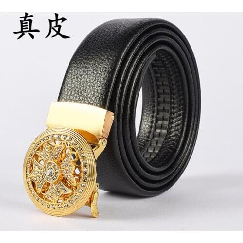 Automatic Buckle Leather Two Layers of Cowhide Belt High Quality Belt Mens Belt Casual Mens Fashion Classic
