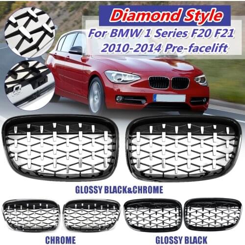 Pair Diamond Front Bumper Grille Kidney Grilles For BMW E39 G30/38 F10/11/8 E36 Series 2010-2014/97-99/09-17 E81/82/87/88/90/91