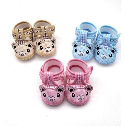 Beer Print Plaid Prewalker Shoes Newborn Baby Girls Cartoon Little Bear Prewalker Soft Sole Sandals Single Shoes Zapatos Baby