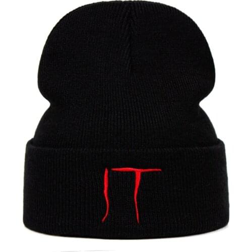 Stephen Kings It Beanie Cotton Embroidery Casual for Men Women Knitted Winter Hat Solid Hip-hop Skullies Unisex Horror film