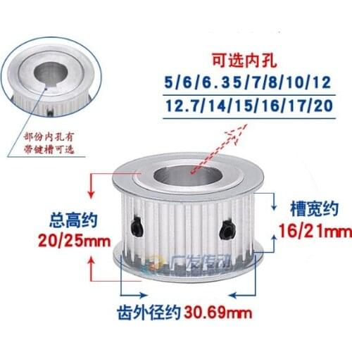 HTD5M 20Teeth Pitch 5mm hole size 5mm-20mm Synchronizing wheel Timing Pulleys for Stepper Servo motor ROBOTIC 3D Printer