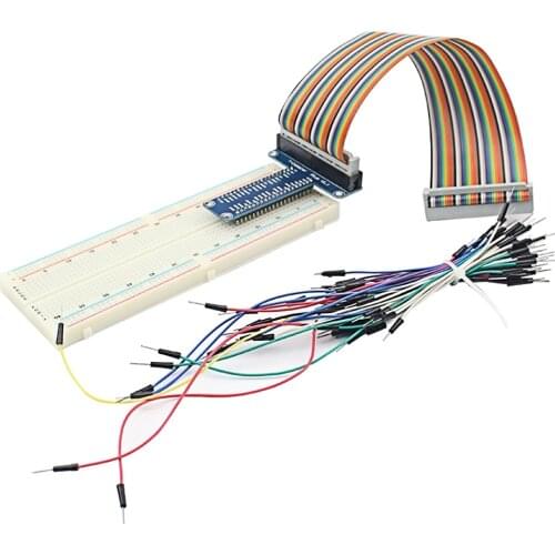 GPIO Extension Board MB-102 830 Breadboard 40Pin Flat Ribbon Cable 65Pcs Jumper Wire for Raspberry Pi 2 3 Model B