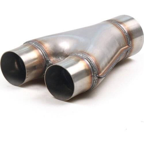 Universal Car Exhaust Y pipe 3" Inlet 2.5"/ 3" Outlet Weld-on Dual Exhaust Pipe Stainless Steel Y Type Pipe Adapter Connector