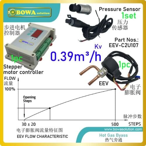 0.39m3/h universal electronic hot gas bypass valve regulate flow more quick and precision, replace TUH/TCHE/TGHE valves well