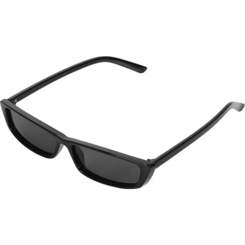 Vintage Rectangle Sunglasses Women Small Frame SunGlasses Retro Eyewear S17072 black frame black