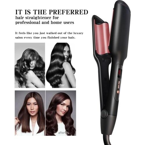 2020 Hair Curler Ceramic Flat Iron LED Professional Curling Iron Hair Fluffy Negative Ion Curling Hair Straightener Ion Perm