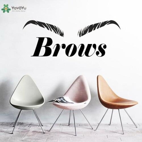 YOYOYU Wall Decal Brows Handmade Girls Beauty Salon Vinyl Wall Sticker Eyelashes Window Decor Adhesive Modern Decals MuralCY416