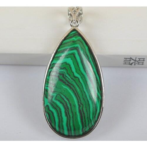 Green Malachite Stone Water-drop Pendant Fashion Jewelry For Woman Gift S3073