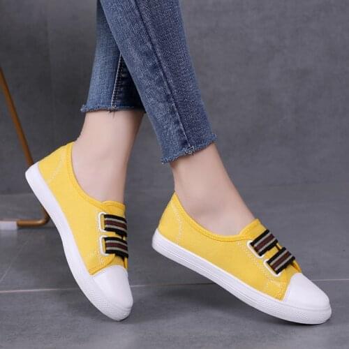 2021 Women Sneakers Canvas Shoes Woman Flats Shoes White Shoes Black Casual Shoes Ladies Loafers Espadrilles Zapatos Mujer 6816
