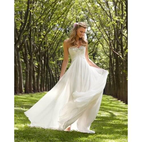 Vestido de novia Boho Wedding Dresses 2021 sweetheart Beach Bridal Wedding Gowns Elegant Bohemian chiffon A Line Bridal Dress