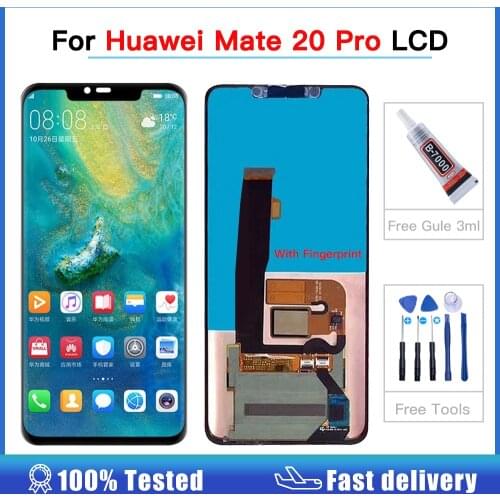 Super AMOLED Display For Huawei Mate 20 Pro LCD Display Touch Screen Digitizer Assembly Repair With fingerprint 6.39'' LCD OEM