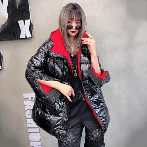 Winter New Womens Down cotton Jacket windproof Glossy Warm Parka long Thicker Coats Female Full Sleeve thick Streetwear Outwear