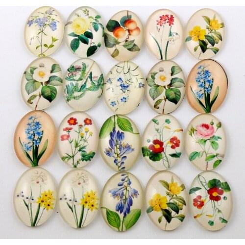 10pcs 18x25mm Mixed Handmade Photo Glass Cabochons (I6-27)