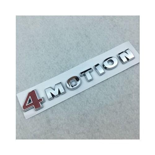 1X 4 MOTION 4motion Red & Chrome Car Rear Emblem Decal For PASSAT Touareg GOLF Polo Tiguan Jetta Car Boot Trunk Badge Sticker