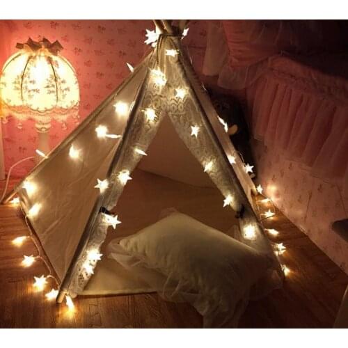 20/40/100 Leds Party Fairy Lights Battery Operated Five-pointed Star LED String Lights for Wedding Xmas Party Outdoor Indoor Use