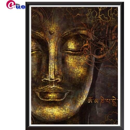 5D Diy Full Square Diamond Embroidery Mosaic Golden Buddha Rhinestone Religion Portrait Diamond Painting Home Decor Gift