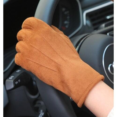 Free shipping 3 pair warm keeping anti-slip winter ,autumn season using suede leather driving /gloves with good fleece lining