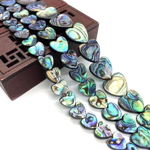 Natural Abalone Shell Beads 15mm Love Horizontal Punch Charm for Women for DIY Making Bracelets Necklaces Earrings Accessories