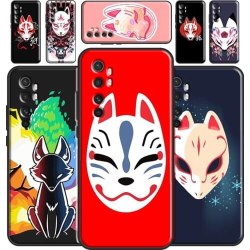 Japanese Kitsune Fox Mask Case For POCO X3 Pro M3 F3 Cover For Xiaomi Mi 10T Pro 11 Ultra A3 9 10 Mi Note 10 Lite