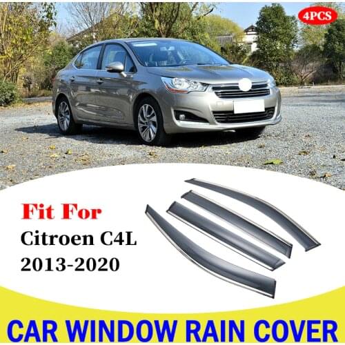 For Citroen C4L 2013-2020 Car Window Deflectors Car Wind Deflector Sun Guard Rain Wind Vent Visor Cover Car Styling Accessories
