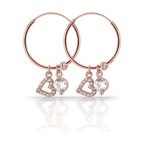 Showy Earrings Jewelry Water Drop 925 Sterling Silver For Women Rose Gold Plated With Zircon Drop Earrings