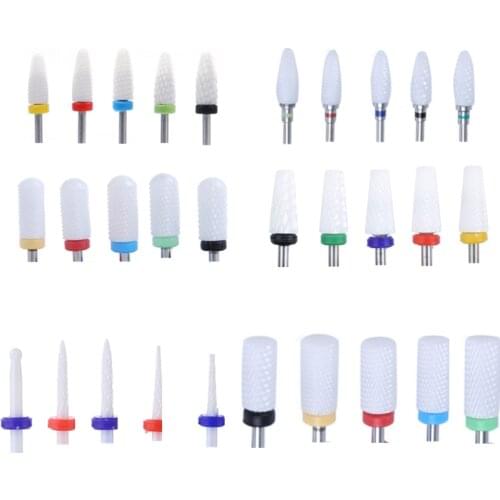 Ceramic Nail Drill Bit Electric Manicure Drills Machine Milling Cutter Nail Files Buffer Nail Art Equipment Accessory