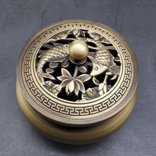 Classical Incense Alloy Mini Incense Burner Metal Craft Home Decoration-Bronze T8WB