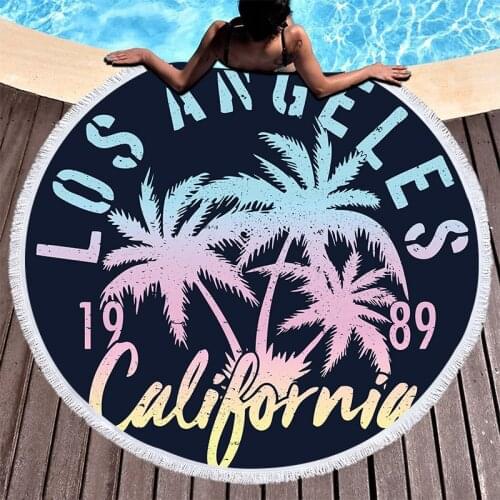 Summer Boho Style Towel Beach Animals Mandala Sea Beach Landscape Women Beach Towel Circle Round Beach Towels Size 150Cmx150Cm