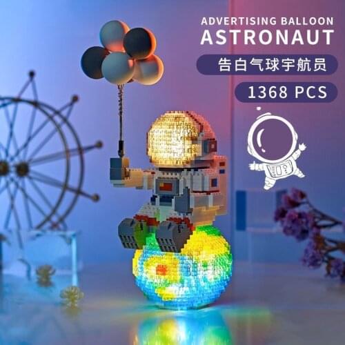 Small Building Blocks Space Station Moon Rocket Satellite Astronaut Figure Bricks Montessori Constructor Toys for Children Gifts