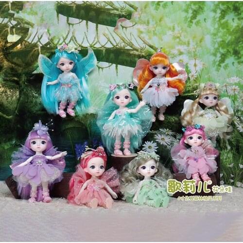 Mini BJD 16cm Doll 13 Movable Joints Multi-color Eyeball Doll and Clothes Dress Up Princess Doll Girls DIY Toys Birthday Gift