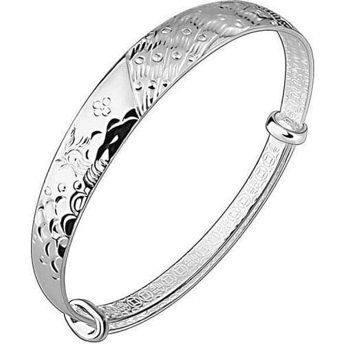 Fashion Silver Plated Womens Animal Cuff Bangles Peacock Shape Adjustable Charm Bangles Girl Wedding Jewelry Gift