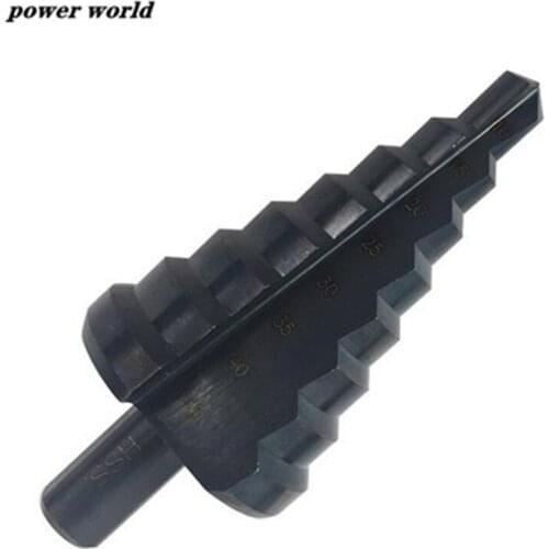1pcs 10-45MM Triangular Shank 8 Step Nitrogen /Titanium Coated HSS Spiral Metal Cone Drill Bit Set Step Drill Bit