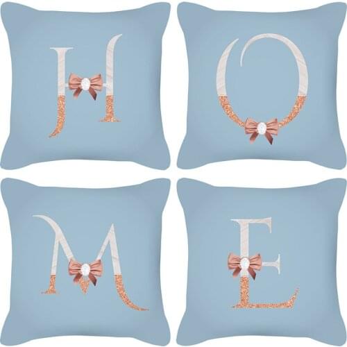 Nordic style, simple design, bow letters, back cushion cover, cushion cover, pillowcase, pillowcase, personalized decoration