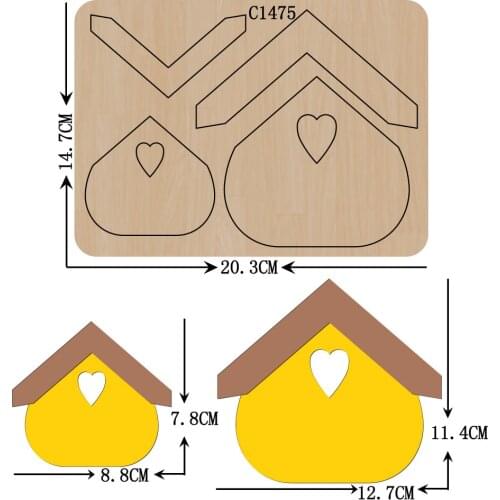 New house Wooden die Scrapbooking C-1475 Cutting Dies Multiple sizes