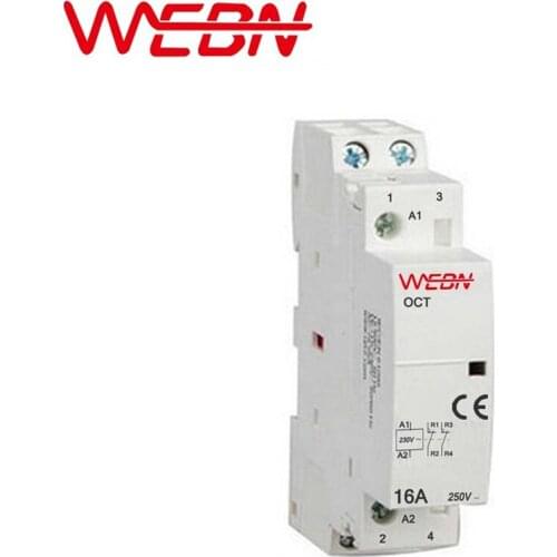 OCT-25 Series 2P 16A/20A/25A Automatical AC Household Contactor 220V/230V 50/60Hz Contact 2NO/1NO+1NC/2NC Din Rail Contactor