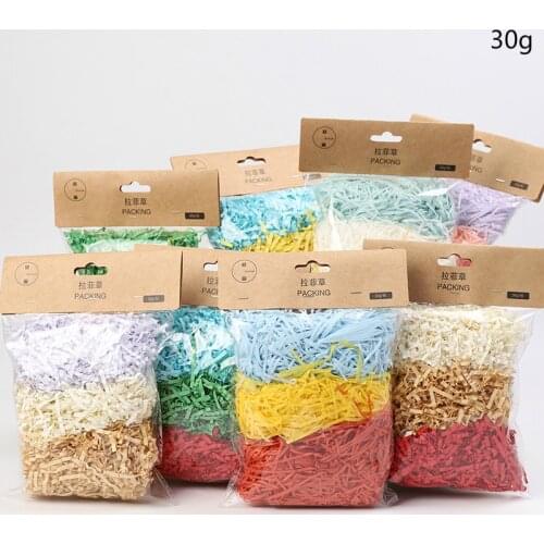 Wholesale Natural Colorful Raffia Jute Gift/wedding Candy Packing Material Box Filler Supplies Shredded Crinkle Paper