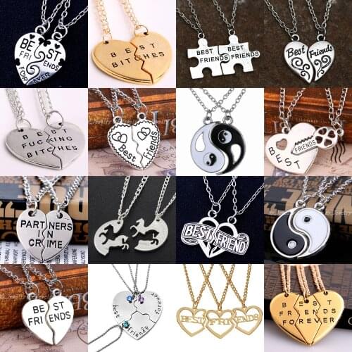 Best Friends Necklace BBF Pendant For Friendships Gift Broken Heart Set of 2 Jewelry Best Friend Forever