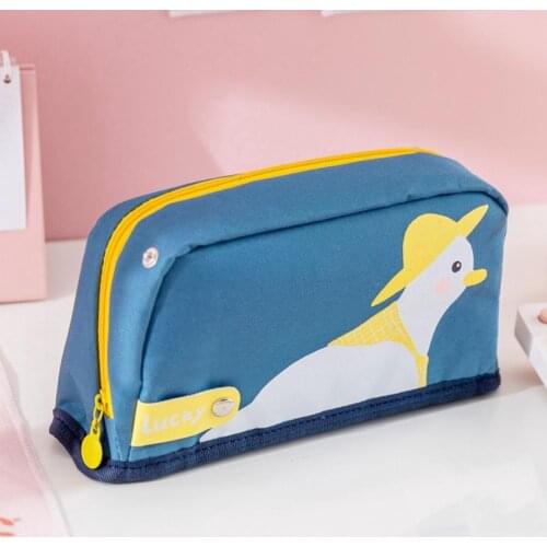 Portable Great Folding Pencil Organizer Box Oxford Cloth Pen Bag Large Capacity for Students