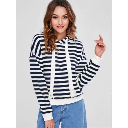 European Style Casual Woman Hoodies Long Sleeve Strip Mom and Me Outfit Sweatshirt Hoodies Women