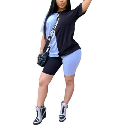 Women Short Set Summer Two Piece Set Elegant Short Sleeve T Shirt Shorts suit Ladies party Club Streetwear 2 Piece Set