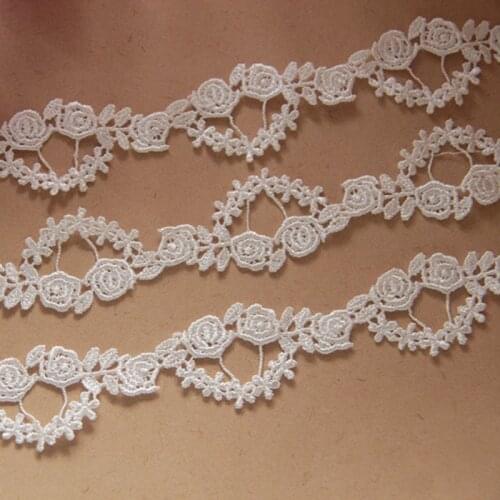 15yards Water Soluble Garment Lace Trims White Black Embroidery Lace Ribbon DIY Handmade Sofa Hometexile Edge Wraping Tape